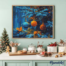 Carica l&#39;immagine nel visualizzatore di Gallery, Diamond Painting - Abete Blu e Palline
