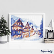 Carica l&#39;immagine nel visualizzatore di Gallery, Diamond Painting - Villaggio Innevato ad Acquerello
