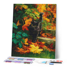 Carica l'immagine nel visualizzatore di Gallery, Diamond Painting - Gatto nero in autunno