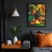 Carica l'immagine nel visualizzatore di Gallery, Diamond Painting - Gatto nero in autunno