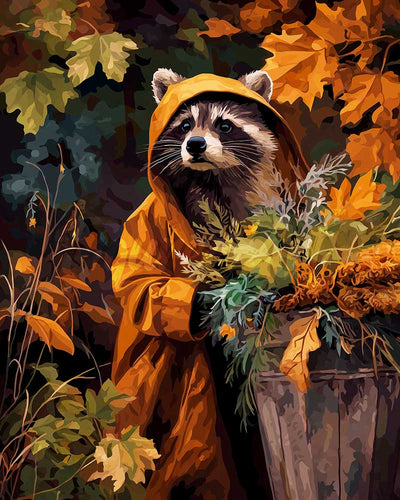 Diamond Painting - Procione con l'impermeabile