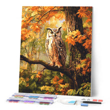 Carica l'immagine nel visualizzatore di Gallery, Diamond Painting - Gufo tra le foglie dorate