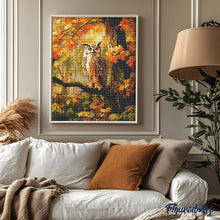 Carica l'immagine nel visualizzatore di Gallery, Diamond Painting - Gufo tra le foglie dorate