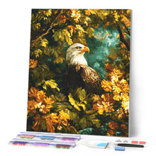 Carica l'immagine nel visualizzatore di Gallery, Diamond Painting - Aquila tra le foglie dorate