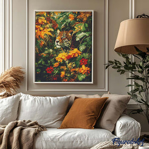 Diamond Painting - Leopardo in autunno
