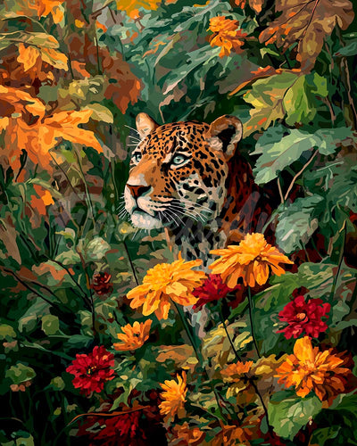 Diamond Painting - Leopardo in autunno