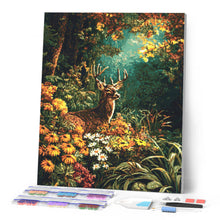 Carica l'immagine nel visualizzatore di Gallery, Diamond Painting - Cervo tra i fiori autunnali