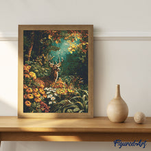 Carica l&#39;immagine nel visualizzatore di Gallery, Diamond Painting - Cervo tra i fiori autunnali