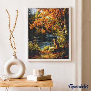 Diamond Painting - Volpe rossa al fiume