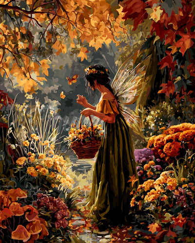 Diamond Painting - Fata del giardino autunnale