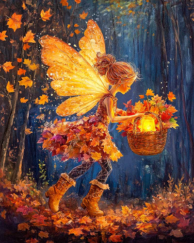 Diamond Painting - La fata dalle ali dorate