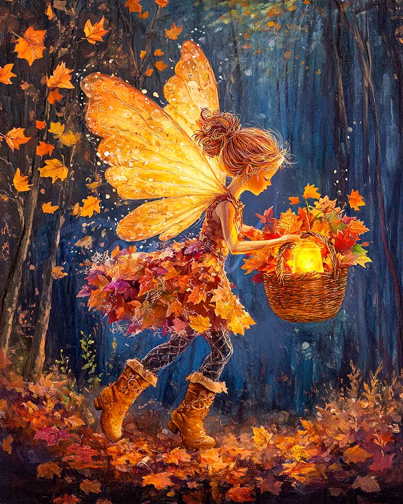 Diamond Painting - La fata dalle ali dorate