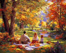 Carica l&#39;immagine nel visualizzatore di Gallery, Diamond Painting - Picnic familiare d&#39;autunno