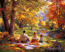 Carica l'immagine nel visualizzatore di Gallery, Diamond Painting - Picnic familiare d'autunno