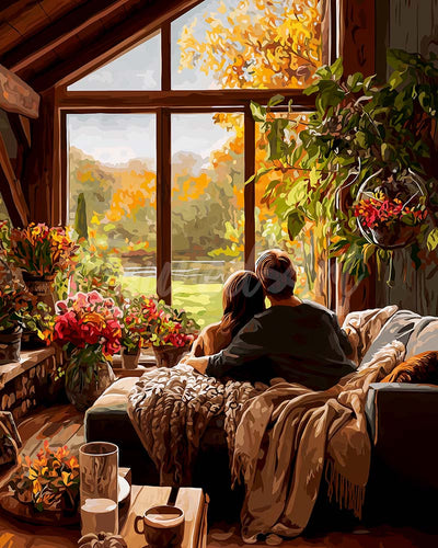 Diamond Painting - Abbraccio mattutino d'autunno