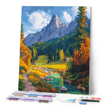 Carica l'immagine nel visualizzatore di Gallery, Diamond Painting - Ruscello alpino in autunno