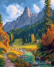 Carica l'immagine nel visualizzatore di Gallery, Diamond Painting - Ruscello alpino in autunno