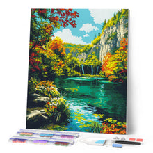 Carica l'immagine nel visualizzatore di Gallery, Diamond Painting - Lago smeraldo in autunno