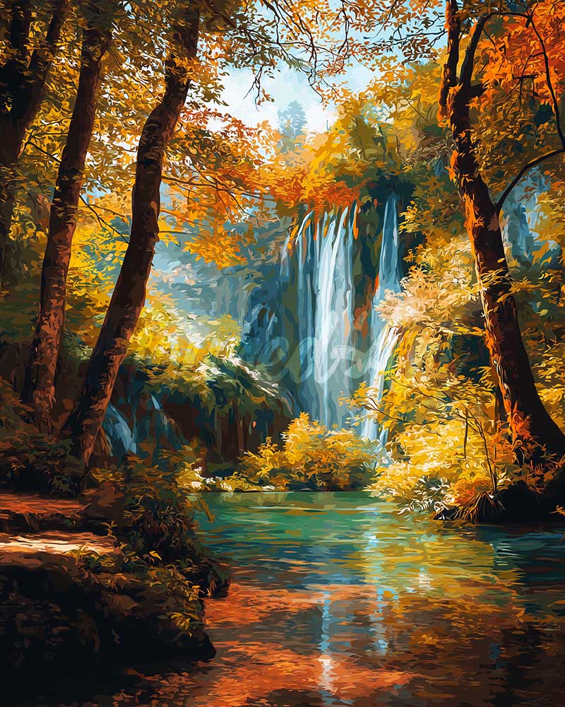 Diamond Painting - Cascata d'autunno