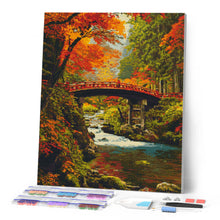 Carica l'immagine nel visualizzatore di Gallery, Diamond Painting - Ponte rosso in Giappone in autunno
