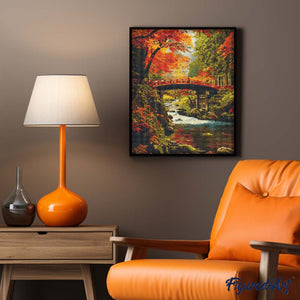 Diamond Painting - Ponte rosso in Giappone in autunno