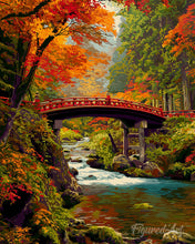 Carica l'immagine nel visualizzatore di Gallery, Diamond Painting - Ponte rosso in Giappone in autunno