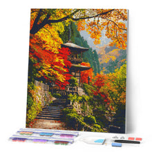 Carica l'immagine nel visualizzatore di Gallery, Diamond Painting - Pagoda giapponese in autunno