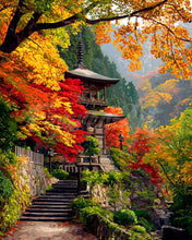 Carica l&#39;immagine nel visualizzatore di Gallery, Diamond Painting - Pagoda giapponese in autunno