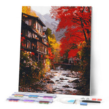 Carica l'immagine nel visualizzatore di Gallery, Diamond Painting - Villaggio autunnale a Nikkō Giappone