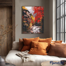 Carica l'immagine nel visualizzatore di Gallery, Diamond Painting - Villaggio autunnale a Nikkō Giappone