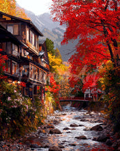 Carica l&#39;immagine nel visualizzatore di Gallery, Diamond Painting - Villaggio autunnale a Nikkō Giappone