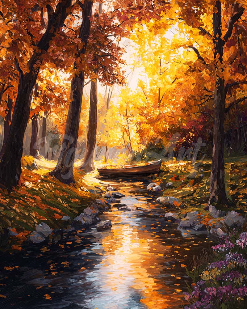 Diamond Painting - Ruscello dorato d'autunno