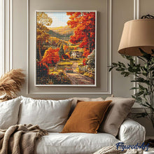 Carica l&#39;immagine nel visualizzatore di Gallery, Diamond Painting - Strada di campagna in autunno