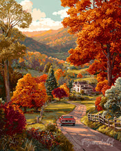 Carica l'immagine nel visualizzatore di Gallery, Diamond Painting - Strada di campagna in autunno