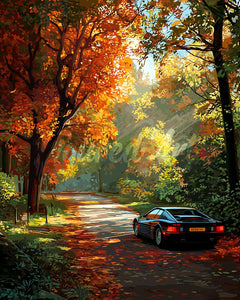 Diamond Painting - Viaggio su strada dorata