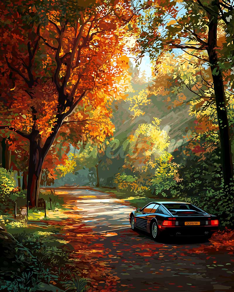 Diamond Painting - Viaggio su strada dorata