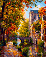 Carica l'immagine nel visualizzatore di Gallery, Diamond Painting - Città sul fiume in autunno