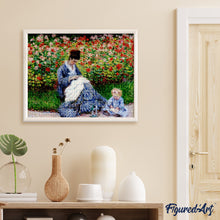 Carica l'immagine nel visualizzatore di Gallery, Diamond Painting - Camille Monet e un bambino nel giardino dell’artista ad Argenteuil - Monet
