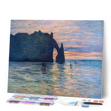 Carica l'immagine nel visualizzatore di Gallery, Diamond Painting - Scogliera a Étretat al tramonto - Monet