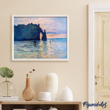 Carica l'immagine nel visualizzatore di Gallery, Diamond Painting - Scogliera a Étretat al tramonto - Monet