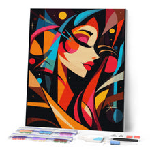 Carica l'immagine nel visualizzatore di Gallery, Diamond Painting - Ragazza Cosmica Astratta Colorata