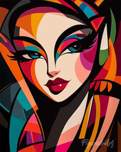 Carica l'immagine nel visualizzatore di Gallery, Diamond Painting - Signora Astratta Colorata