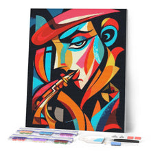 Carica l'immagine nel visualizzatore di Gallery, Diamond Painting - Uomo e Sax Astratto Colorato