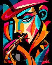 Carica l'immagine nel visualizzatore di Gallery, Diamond Painting - Uomo e Sax Astratto Colorato
