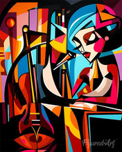 Carica l'immagine nel visualizzatore di Gallery, Diamond Painting - Cantante Jazz Astratta Colorata