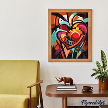 Carica l'immagine nel visualizzatore di Gallery, Diamond Painting - Ingranaggi del Cuore Astratti Colorati