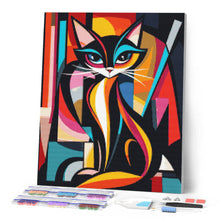 Carica l'immagine nel visualizzatore di Gallery, Diamond Painting - Gatto Astratto Colorato
