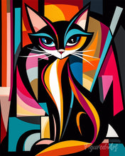 Carica l'immagine nel visualizzatore di Gallery, Diamond Painting - Gatto Astratto Colorato