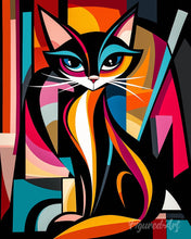 Carica l'immagine nel visualizzatore di Gallery, Diamond Painting - Gatto Astratto Colorato
