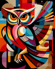Carica l'immagine nel visualizzatore di Gallery, Diamond Painting - Gufo Notturno Astratto Colorato
